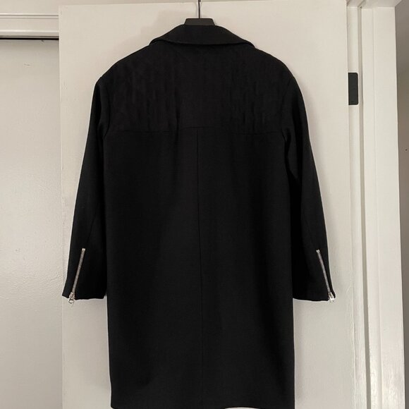 TopShop Black Coat Silver Asymmetrical Zipper - Picture 8 of 16